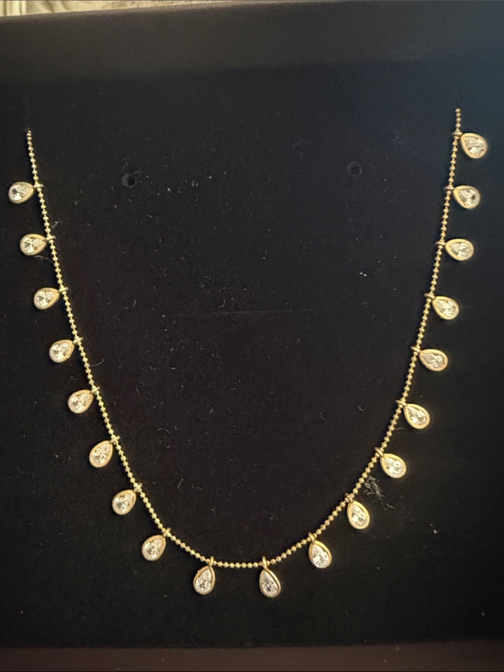 Teardrop CZ Necklace trend on!16-18 inch adjustable.  NWOT